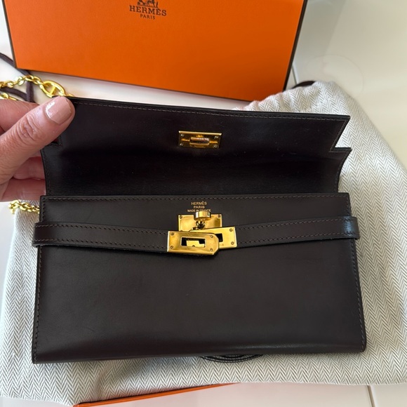 💯 Authentic Hermès Kelly Longue Wallet dark brown—SOLD - Picture 7 of 16